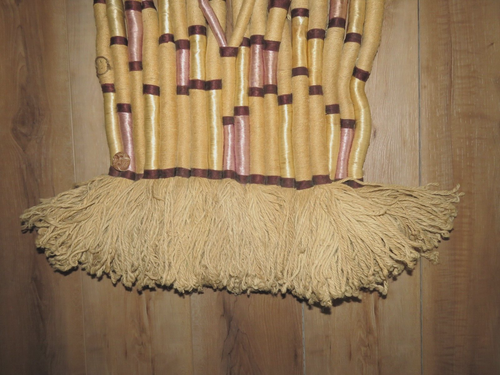 Vintage Don Freedman Wandteppich Handarbeit gewebt Jute Seide Wolle Wandbehang Boho "x" - Bild 4 von 13