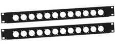 2 Stück Adam Hall 1 HE U Rackblende für 12x XLR D Typ Form Frontplatte Rackpanel