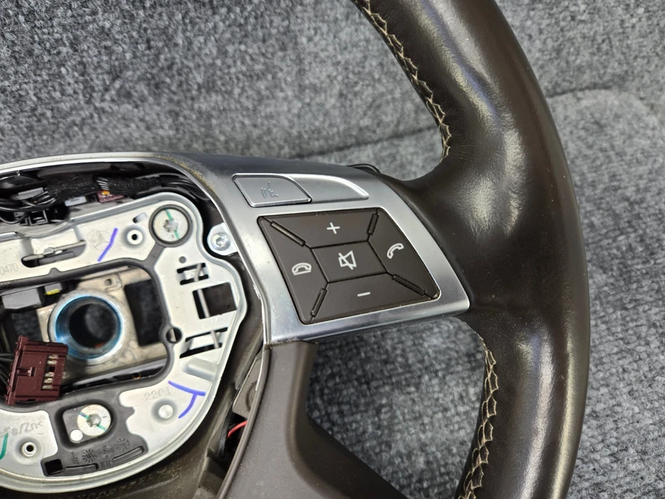 Leather Steering Wheel W/ Paddle Shifters Mercedes W166 X166 Gl550 Gl450 oem - Image 3 of 4