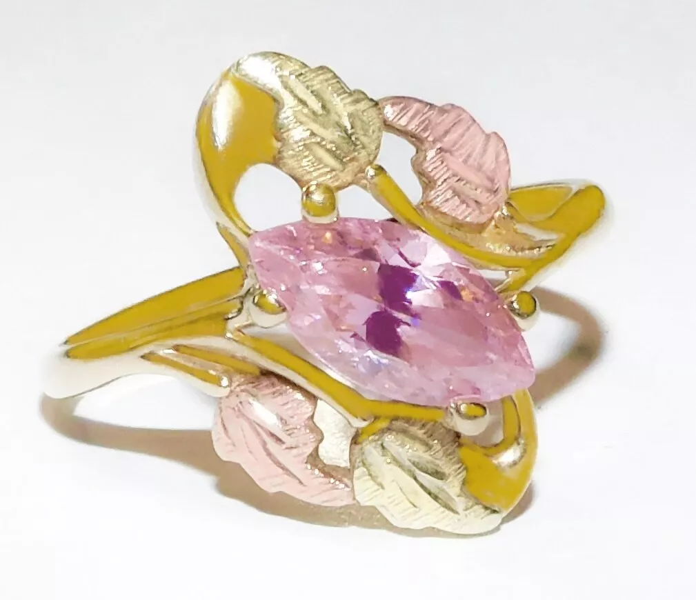 Black hills gold ring cheap with pink stone