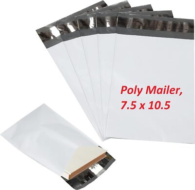 100 pcs 7.5x10'' White Poly Mailers Shipping Bags Envelopes Packaging Premium Bag