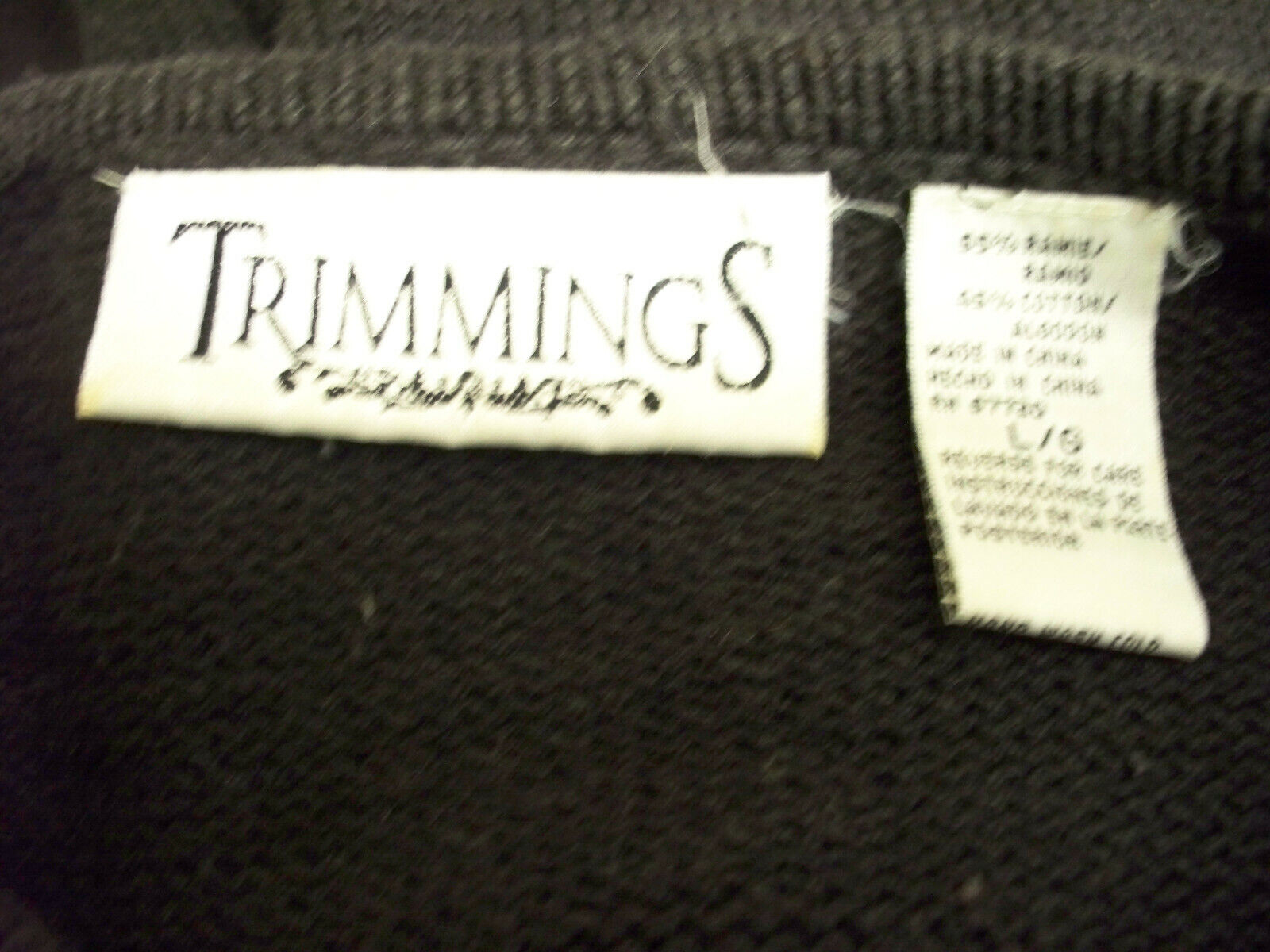 Trimmings Sweater Large Black Beaded - image 5