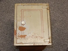 ANTIQUE VICTORIAN IRON WALL SAFE CA. 1860