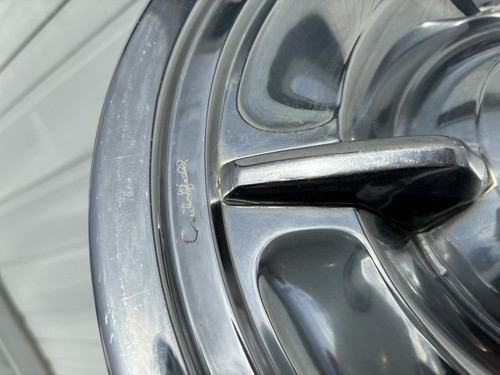 1957 Oldsmobile Spinner Hubcap Fiesta super 88 98 vintage Oem Holiday 1 Flipper - Picture 6 of 7