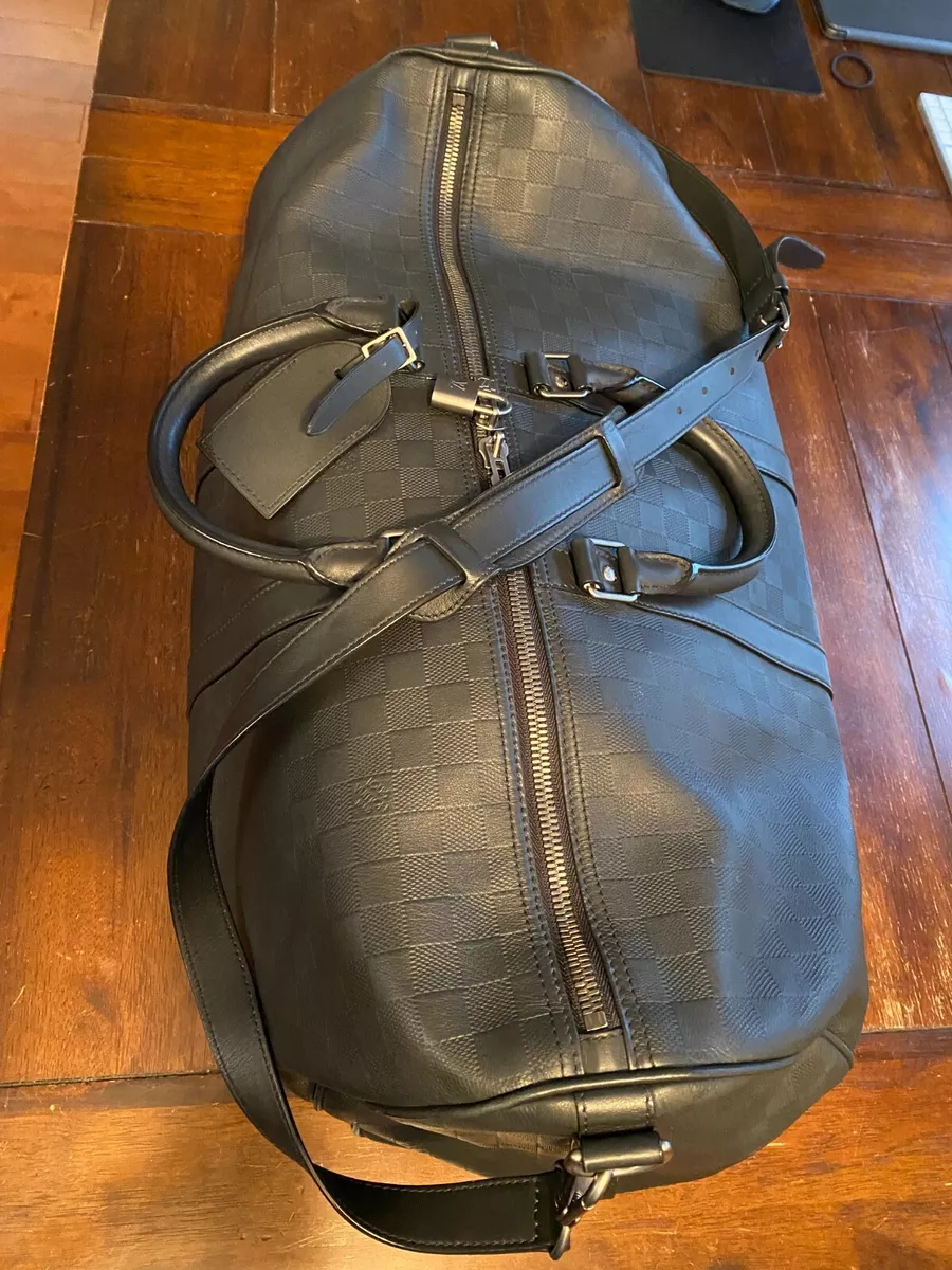 Louis Vuitton Keepall 55 Duffel in Damier Infini Leather with