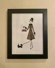 VINTAGE MARY LYNN BLASUTTA LADY WITH DOG 2005 PENCIL SIGNED ART PRINT