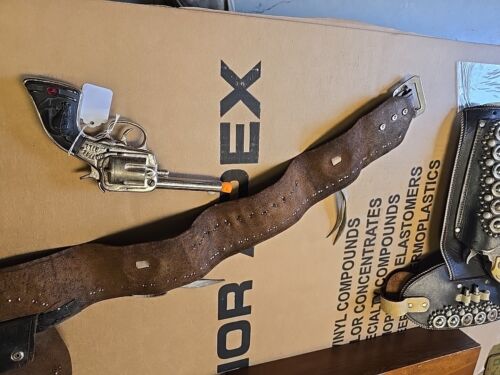 Vtg Rare Leather Buffalo Bill Holster Cap Gun Belt 50s-60s Kids Great - Picture 18 of 20