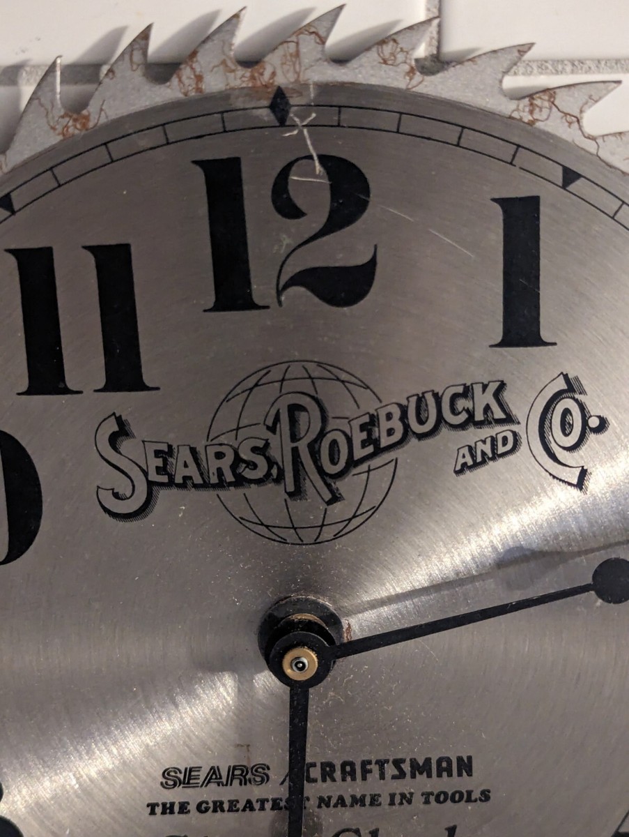 SEARS ROEBUCK AND CO. Craftsman SAW BLADE SHOP CLOCK Not