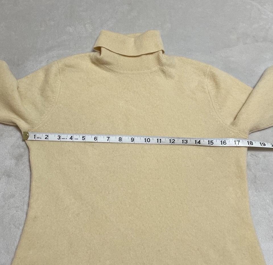 Brooks Brothers Cashmere Sweater Girls Large Yellow Long Sleeve Turtleneck - Image 4 of 4
