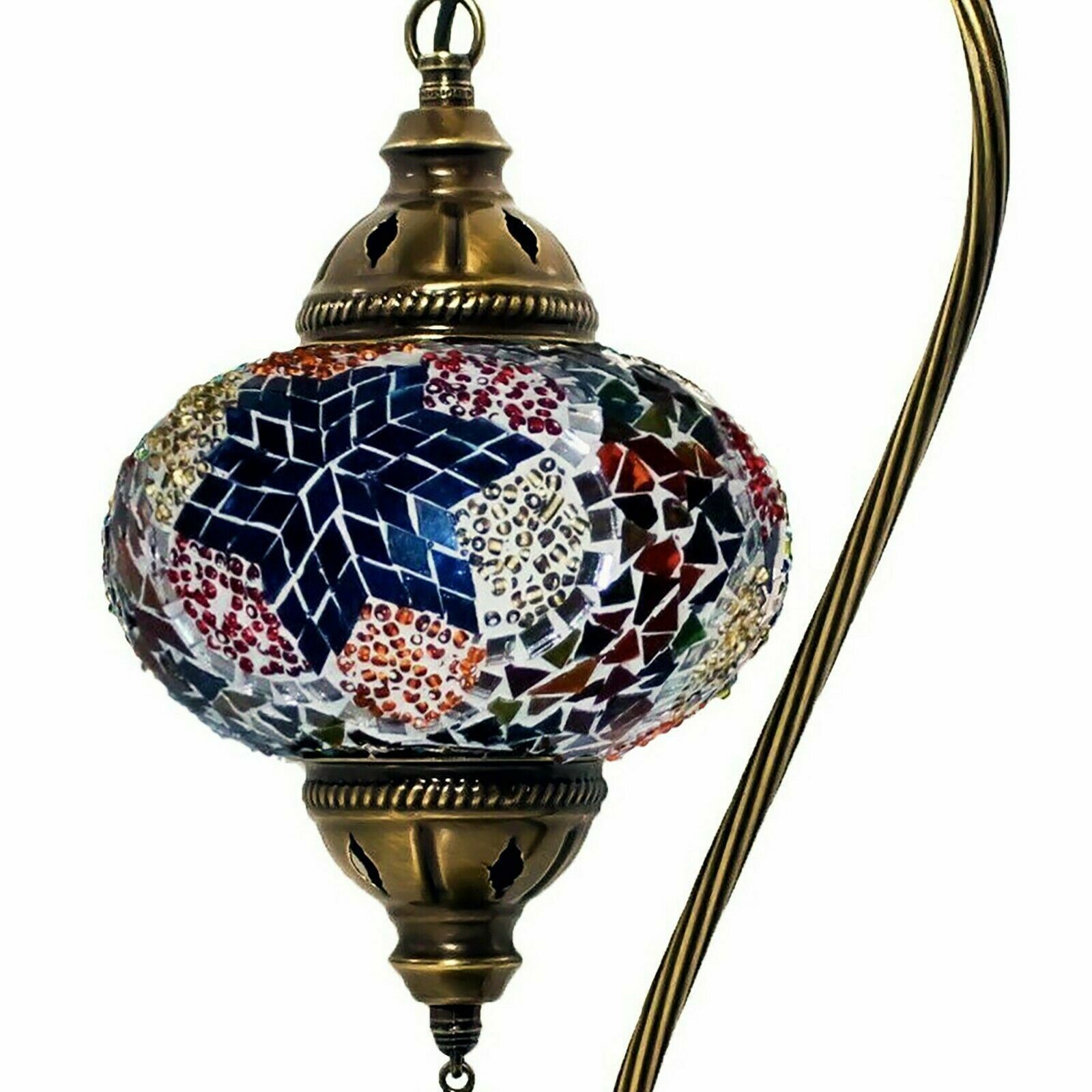 Turkish Moroccan Mosaic Table Bedside Tiffany Swan Desk Lamp Light Large Globe