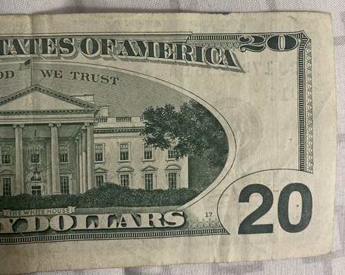 2001 Serial CJ17408361A $20 Bill Offset Cut Note Error Cut Front and Back - Picture 6 of 6