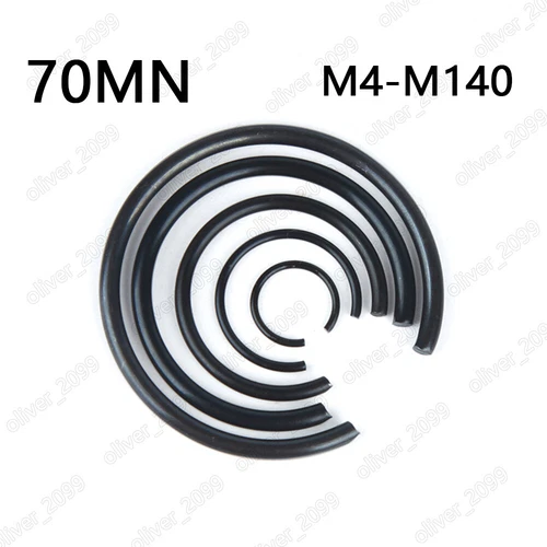 70MN Black Steel Roundwire Snap Rings For Shaft M4-M140