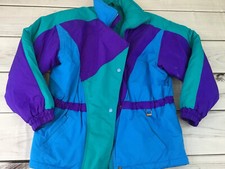 Women’s Pro Sports Fera Ski Snow Purple Teal Jacket Windbreaker Coat Sz 10