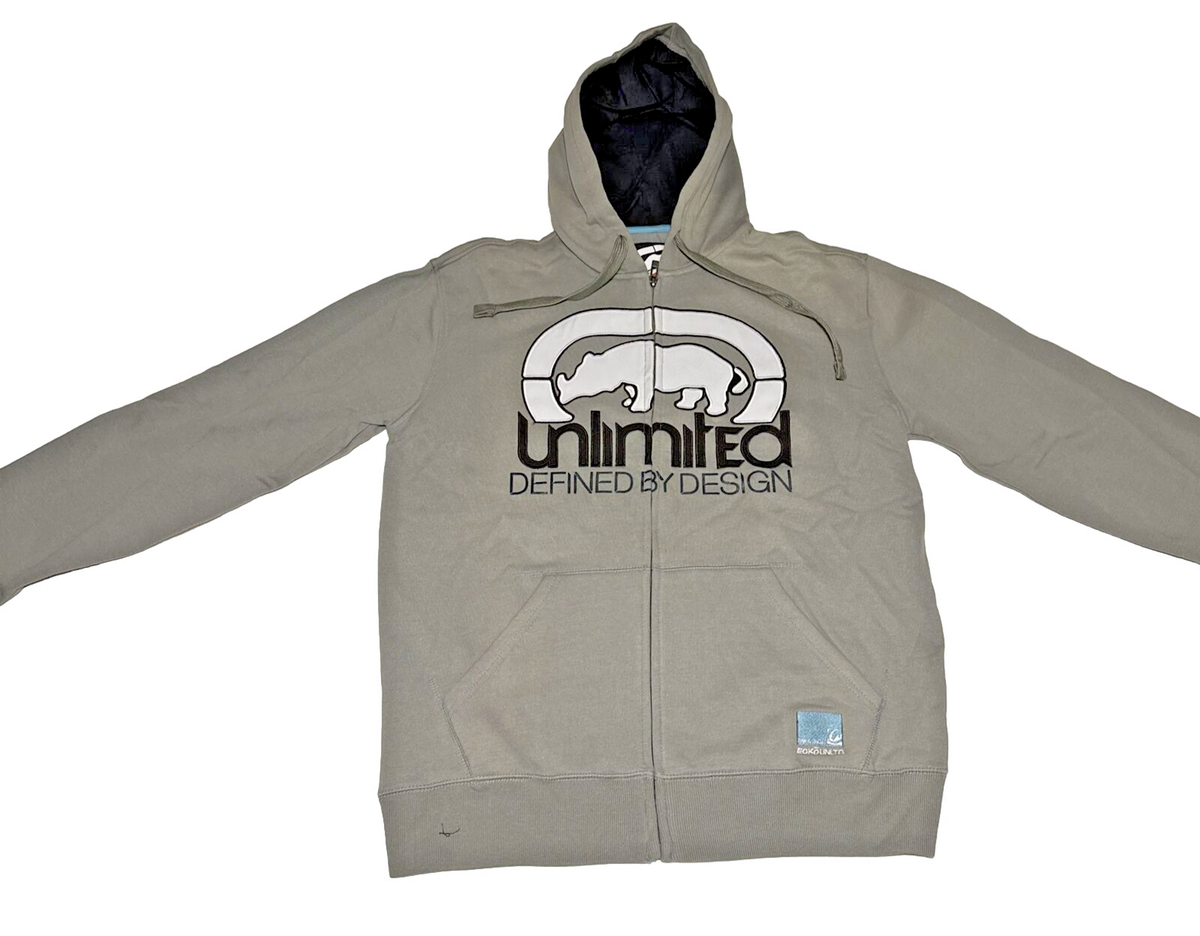 NEW! Ecko Unlimited Full Zip Hoodie Hoody Jacket - Gray Grey 