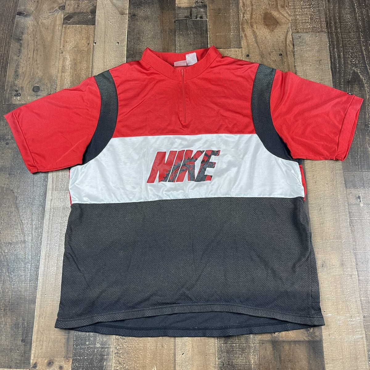 ウェア NIKE CYCLE JERSEY Vintage Nike Cycling Biking Shirt 1/4 Zip Jersey Size XL