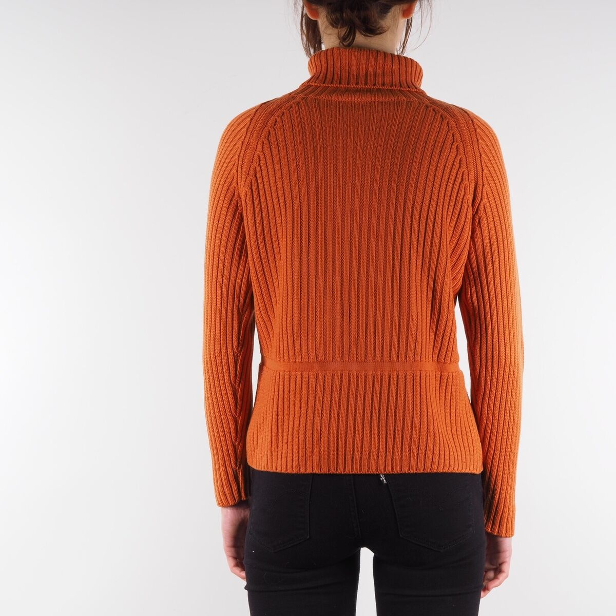 PRADA Women's Vintage Wool Knit Orange Turtleneck Sweater PRADA Women's Vintage Wool Knit Orange Turtleneck Sweater