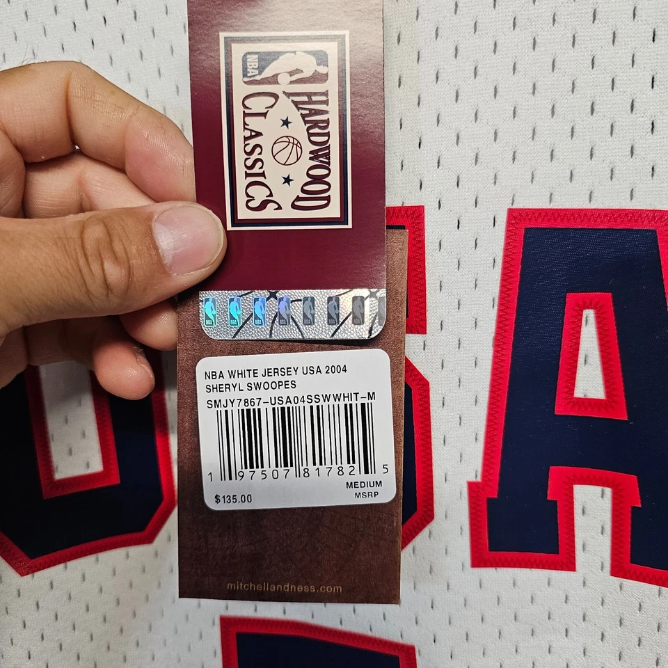 NWT Mitchell &Ness 2004 USA Olympics Sheryl Swoopes 7 White Jersey Adult M $135 - Image 4 of 4