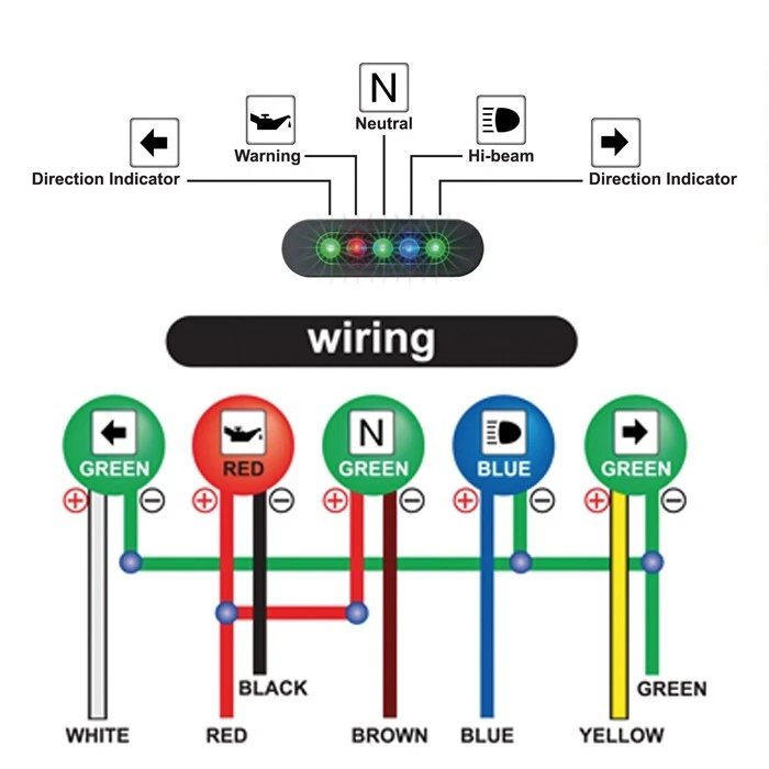 Kontrollleuchten Einheit Alpha schwarz Mini für Bobber Chopper Custom Motorrad - Bild 4 von 4