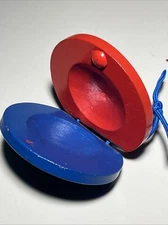 2pcs Spanish Flamenco Castanets Wooden Percussion Musical Instrument Rhythm