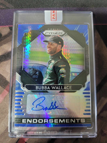 2020 Panini Prizm Bubba Wallace Endorsements Hyper Blue card Auto NASCAR 19/25