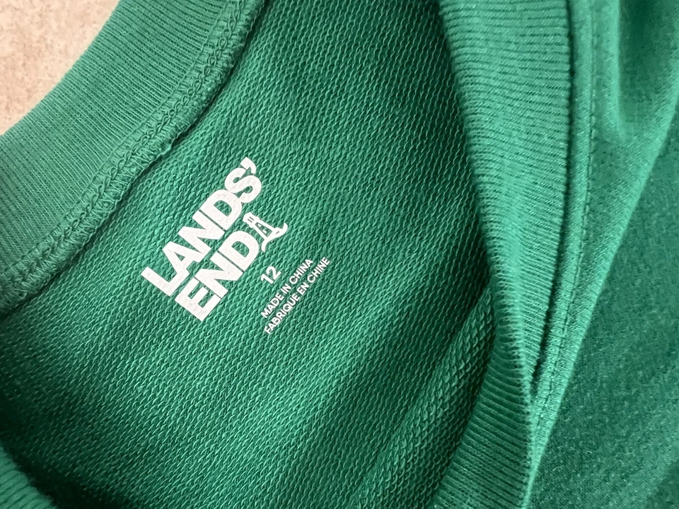 Lands End Shirt Boys 12 Youth Long Sleeve Shirt Green - Image 3 of 3