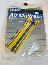 Sears Vintage Pool Float Air Mattress New Old Stock Blue Yellow