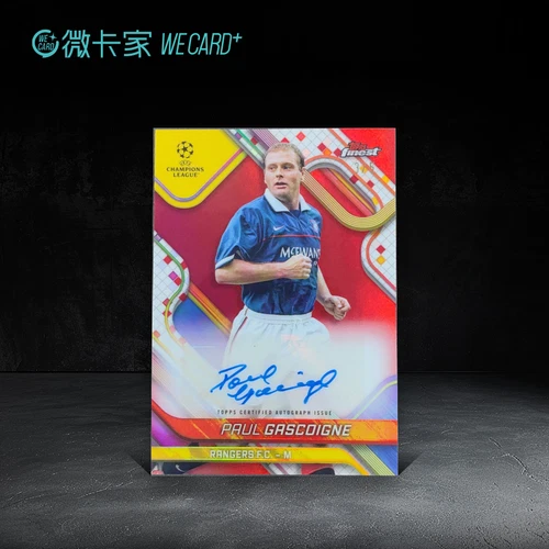 2025-26 Topps Finest UEFA UCC Paul Gascoigne Auto Variation Red Refractor /5