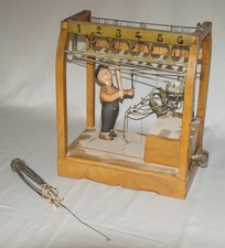 UNUSUAL CIRCA EARLY 1900S AUTOMATIC BALLING GAME CELLULOID WOODEN GAME BASEBALL?