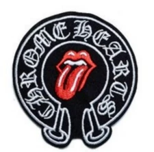 Tongue Chrome Hearts Rolling /Stones Embroidered Sew Iron On Patch 3400