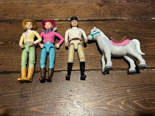 Fisher Price Horse Mattel Cowgirl Riders Male Horse Rider Vintage Doll House Vtg