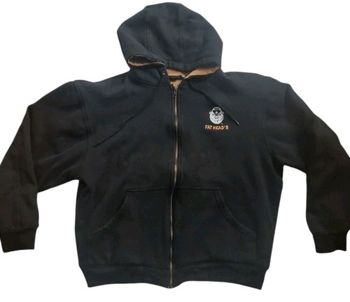 FATHEAD'S BREWING Black Zip Hoodie Sweatshirt- Head Hunter India Pale Ale - Picture 4 of 5