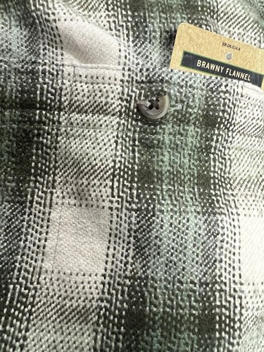 NWT ST. JOHN'S BAY MEN'S GREEN PLAID HEAVY FLANNEL SHIRT X LARGE - Picture 5 of 7
