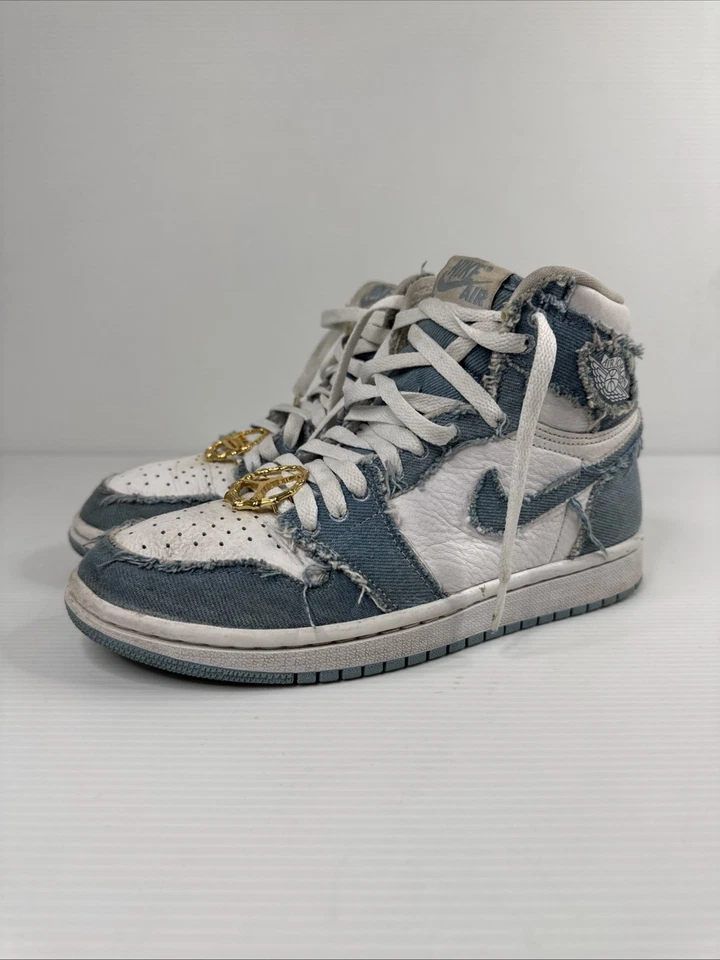 Nike Air Jordan 1 Retro High Denim Sneakers Taglia 7 - Suole mancanti - Immagine 4 di 4