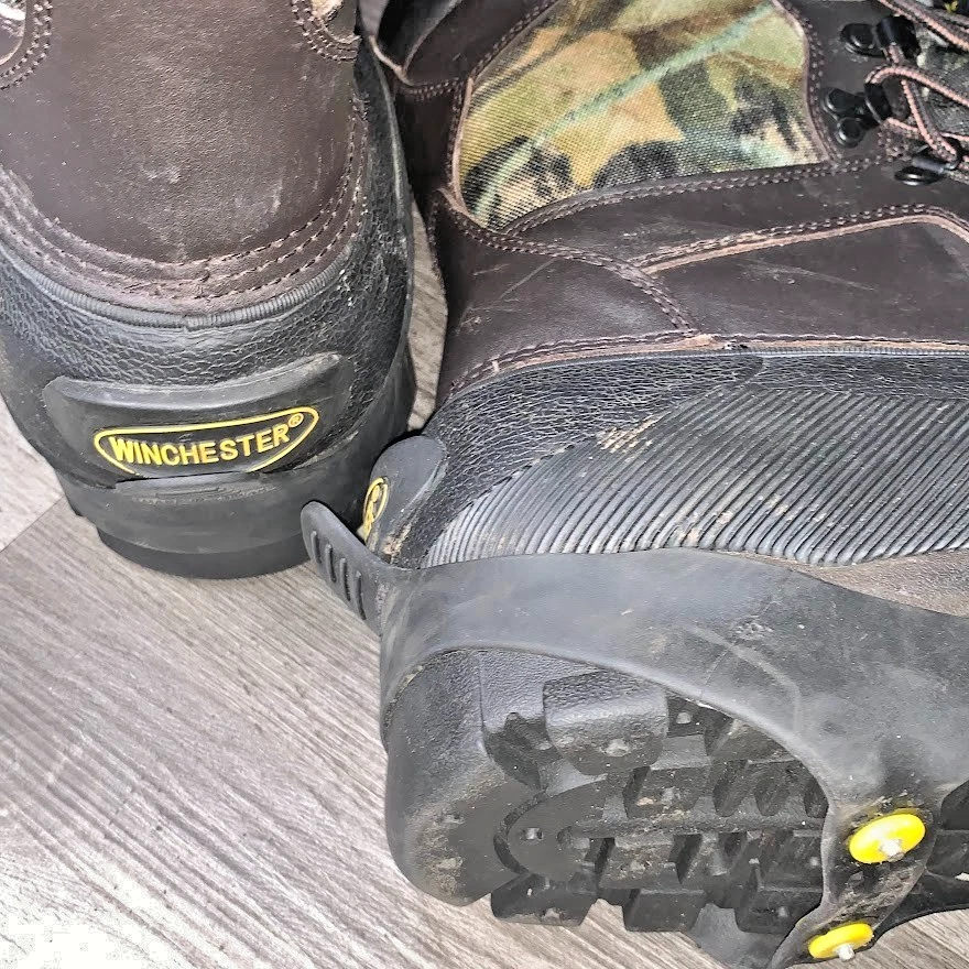 Winchester Realtree Camo Hunting Boots Mens Size 12 Thinsulate w/ Ice Spikes EUC - Image 4 of 4