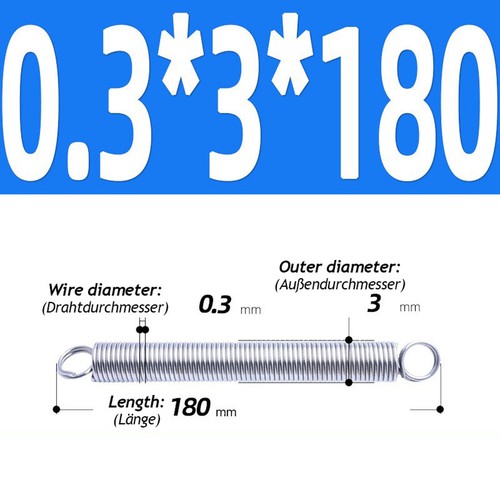 0.3mm Stainless Steel Spring Expansion Extension Tension Springs 10mm-300mm - Picture 31 of 36
