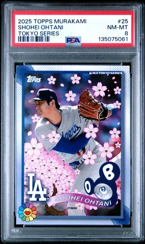 2025 TOPPS TAKASHI MURAKAMI MLB WORLD TOUR TOKYO SERIES #25 SHOHEI OHTANI PSA 8