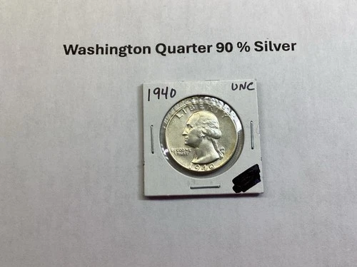1940 Washington Silver Quarter in Uncirculated Condition 90% Silver 092125 50te