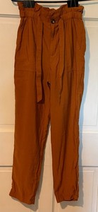 Madewell Womens Paperbag Pants XS Rust High Rise Casual Trouser Wide Leg 0011