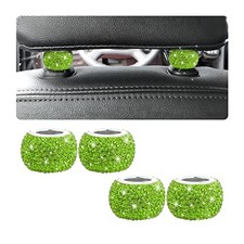 4 Pack Car Headrest Collars, Bling Car Head Rest Collars Rings Decor, Green