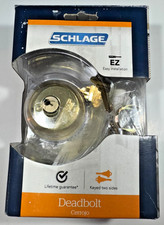 Schlage Two Sided Keyed Deadbolt Bright Brass - New