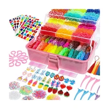 obeoby 17500+ Rubber Band Bracelet Kit with 3 Layer Transparent Con... Fast Ship