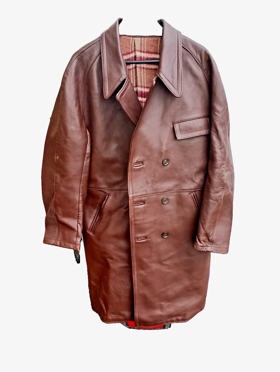 Veste Canadienne Vintage Des Années 40 – Taille L, Marron, Doublure Mouton