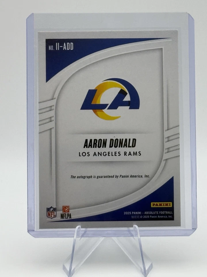 Аарон Дональд 2025 Panini абсолютное серебро /49 автограф знаковые чернильные рамки - Изображение 2 из 2