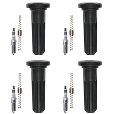 NGK 4 Ruthenium HX H. I. Spark Plugs & Denso Coil Boots Kit for Canyon Corolado