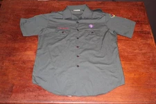 Boy Scouts of America BSA Men's Shirt X-Large XL Venturing Green Sewn Patches