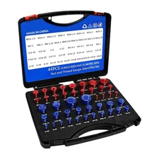 44Pcs Nut and Bolt Thread Checker Male/Female Gauges for Plumbers Machinists