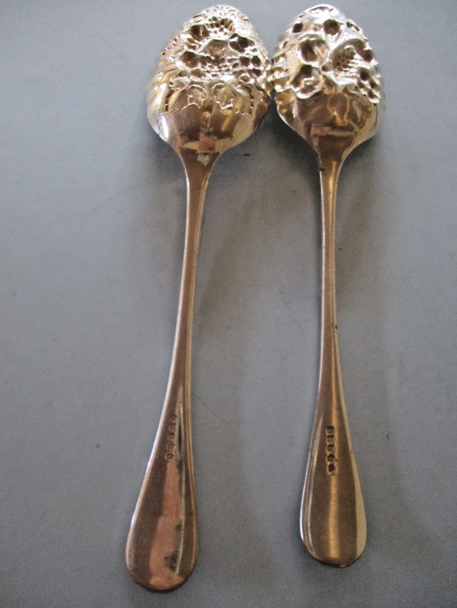 Vintage English Silver Plated Fruit Servers -Embossed  24cm