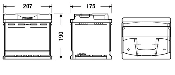 CENTRA CB501 Starter Battery for ALFA ROMEO,ARO,AUSTIN,AUTOBIANCHI,BARKAS,CHEVRO — 第 3/3 张图片