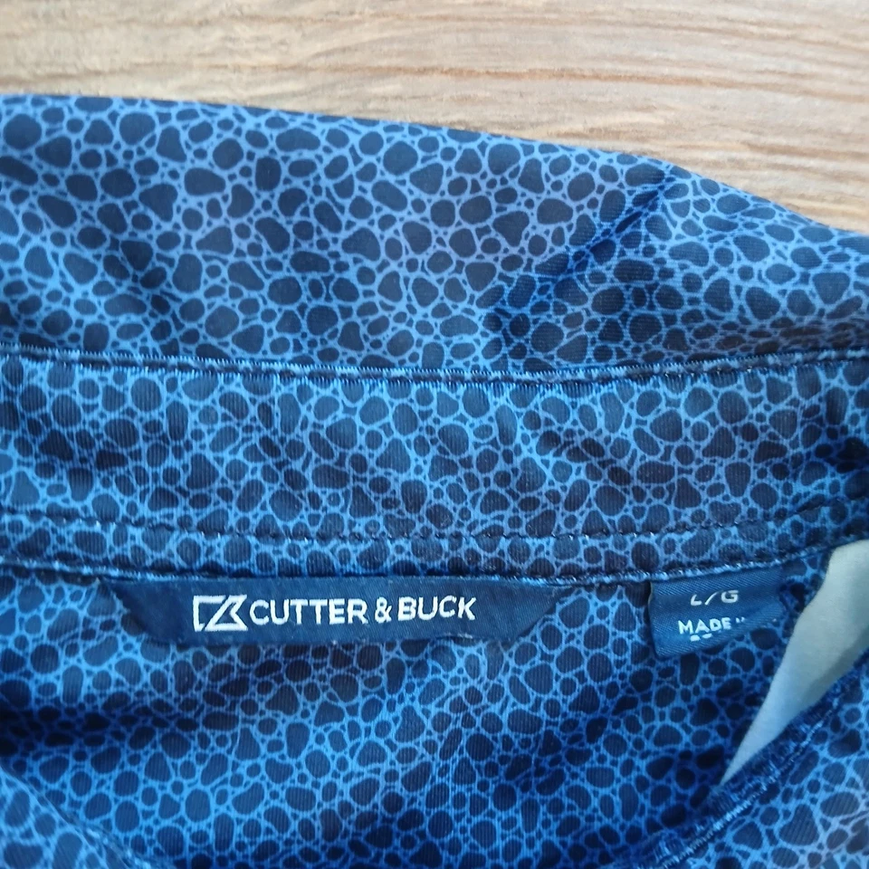 Cutter Buck Polo Mens Large Blue Keiser College of Golf Performance Stretch - Image 4 of 4