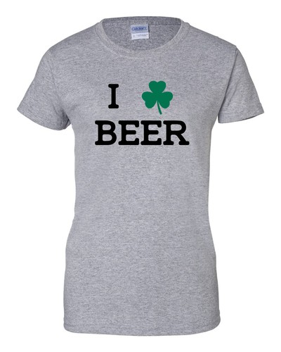 Womens I Love Beer Shirt Funny Party T-Shirt Beer Lover Tee St Patricks Day Gift - Picture 4 of 9